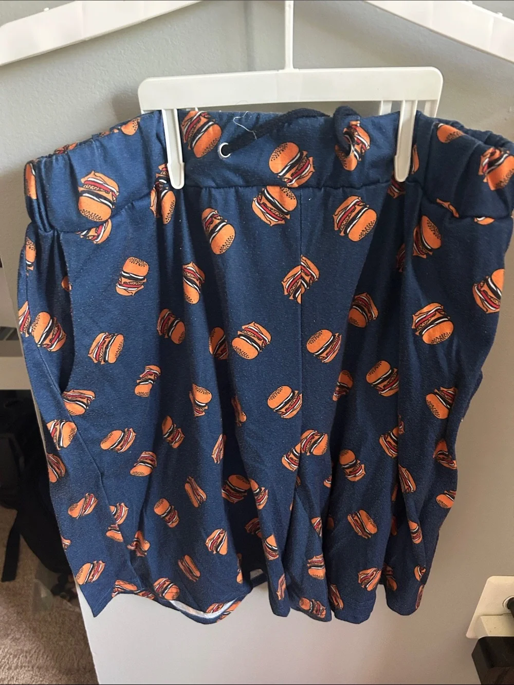 St. John's Bay Navy Shorts with Orange Burger Print